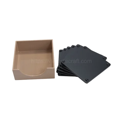Set 6 Cat Pattern Lacquer Coaster