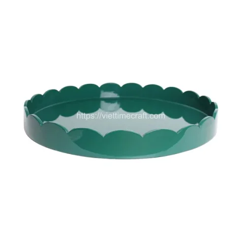 Rattan Export Rotondo forma ondulato lacca vassoio - REX-SM0059