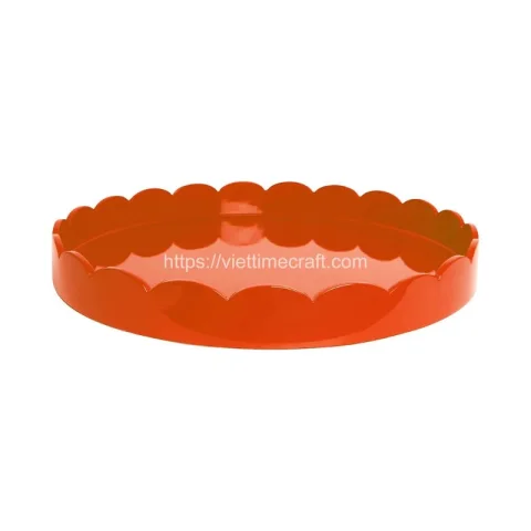 Round Shape Wavy Lacquer Tray