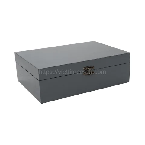 Grey Rectangle Lacquer Box
