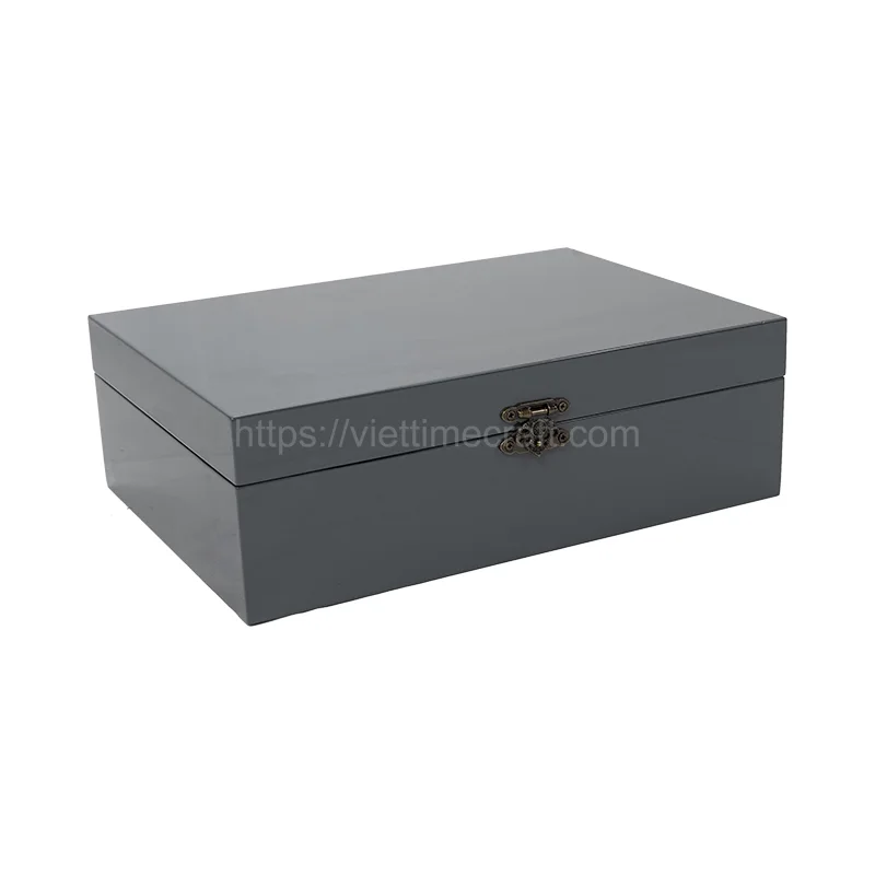Grey Rectangle Lacquer Box