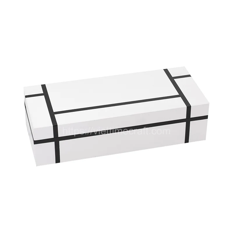White Rectangle Lacquer Box