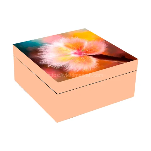 Flower Pattern Coral Pink Luxury Lacquer Box