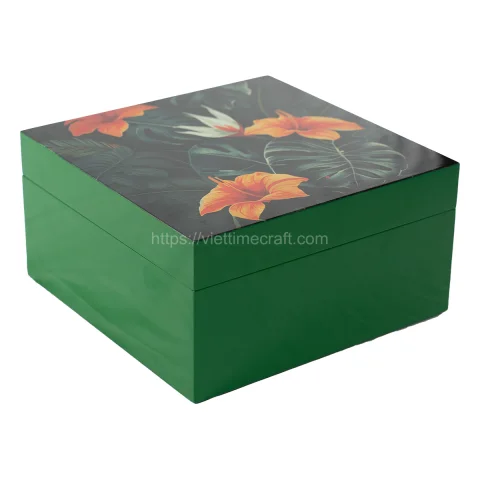Tropical Pattern Trend Lacquer Box
