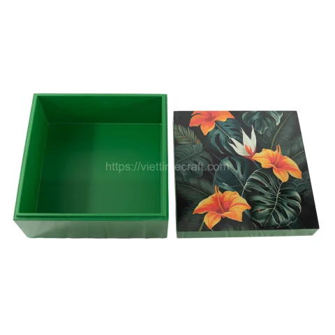 Tropical Pattern Trend Lacquer Box