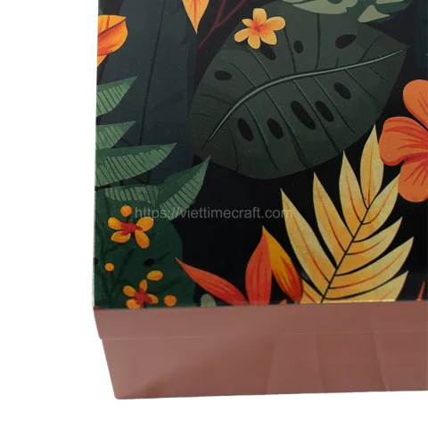 Luxury Lacquer Box with Tropical Forest Pattern