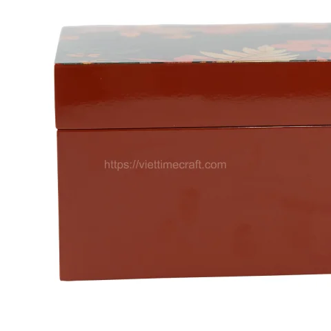 Luxury Lacquer Box with Tropical Forest Pattern
