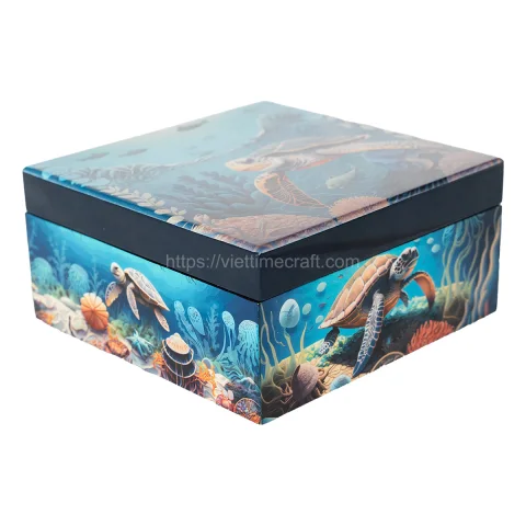 Sea Turtle Scene Luxury Lacquer Box Vietnam Wholesale
