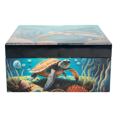 Sea Turtle Scene Luxury Lacquer Box Vietnam Wholesale
