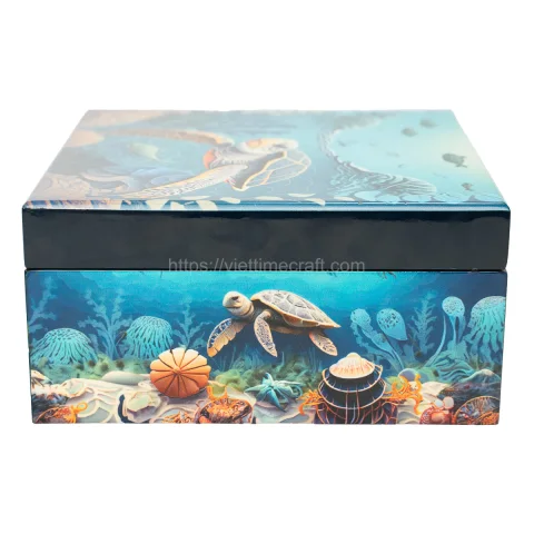 Sea Turtle Scene Luxury Lacquer Box Vietnam Wholesale