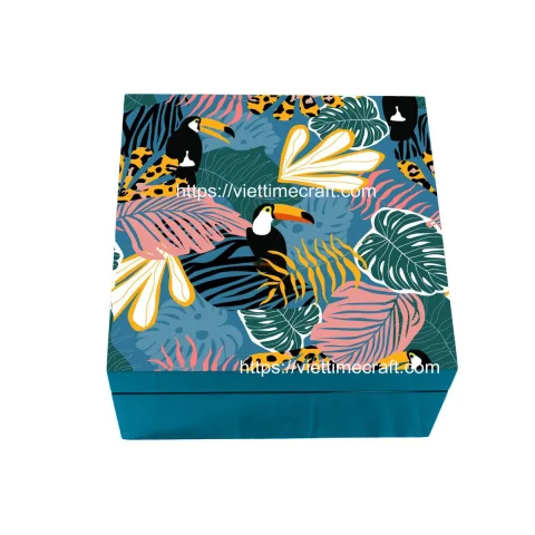 Decorative Box Tropical Animal/Leave Lacquer Box Vietnam Wholesale