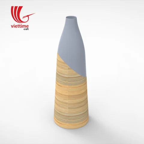 Elongated Lacquer Bamboo Vases
