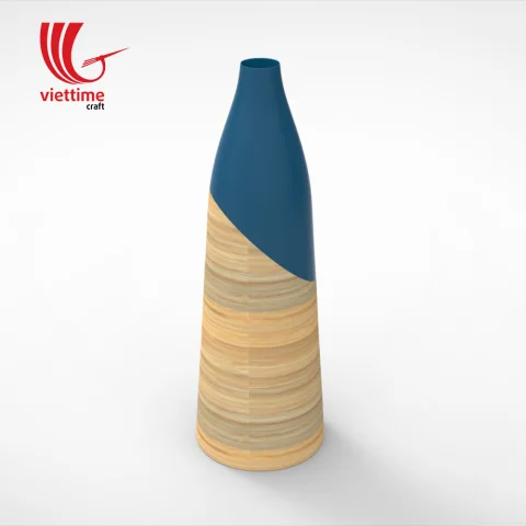 Elongated Lacquer Bamboo Vases