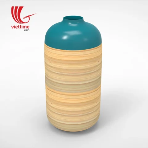 Rattan Export Vietnam Lacquer Decor Bamboo Vases - REX-TC00019