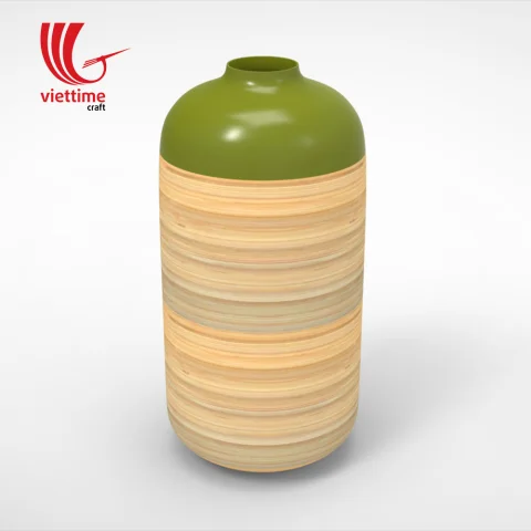 Vietnam Lacquer Decor Bamboo Vases