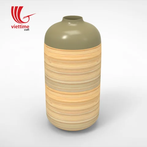 Vietnam Lacquer Decor Bamboo Vases
