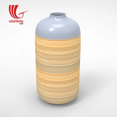 Vietnam Lacquer Decor Bamboo Vases