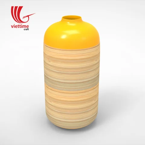 Vietnam Lacquer Decor Bamboo Vases
