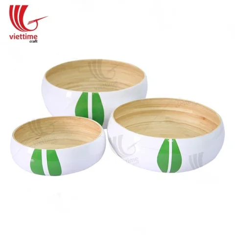 Rattan Export Lacquer Bamboo Bowl Set Collection - REX-TC00022