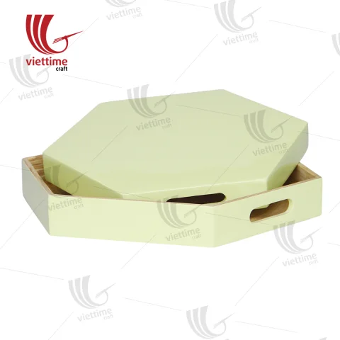 Hexagon Lacquer Bamboo Tray Set Collection