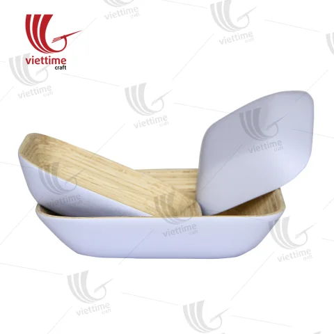 Lacquer Bamboo Platter Tray Set