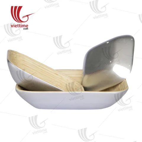 Lacquer Bamboo Platter Tray Set