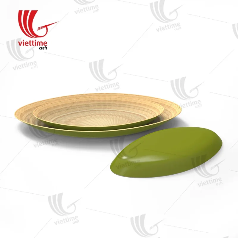 Bamboo Oval Lacquer Plate Wholesale
