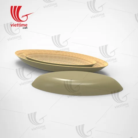 Bamboo Oval Lacquer Plate Wholesale
