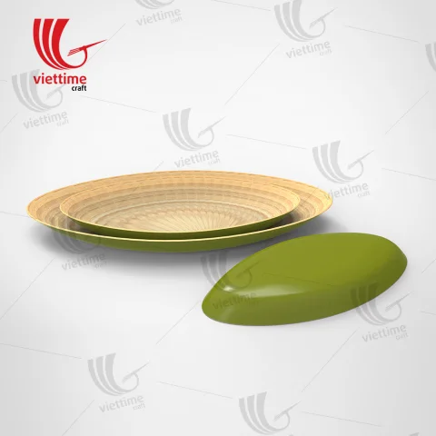 Bamboo Oval Lacquer Plate Wholesale