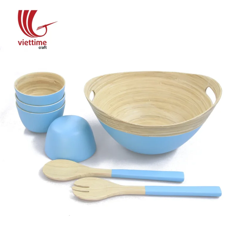 Blue Bamboo Salad Bowl Collection