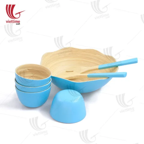 Blue Bamboo Salad Bowl Collection