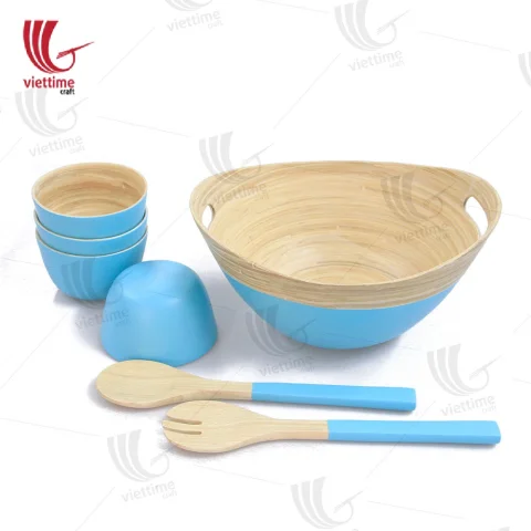 Blue Bamboo Salad Bowl Collection