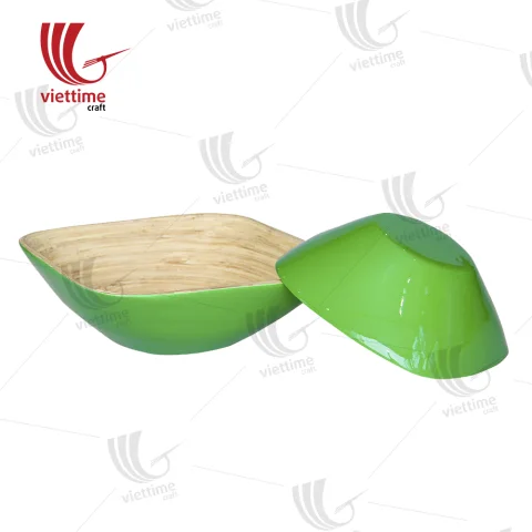 Square Bamboo Salad Bowls Set Of 2