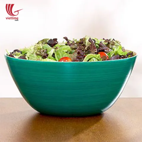 Round Lacquered Spun Bamboo Bowls