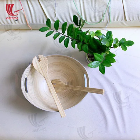 Bamboo Salad Bowl With Handle