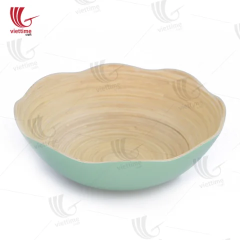 Flower Bamboo Salad Bowl With Leg/ Without Leg