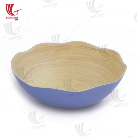 Flower Bamboo Salad Bowl With Leg/ Without Leg