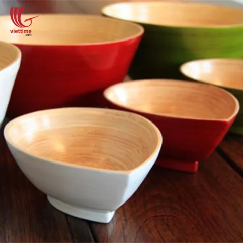 Rattan Export Tear Shaped tre bát salad bộ bán buôn - REX-TC00036