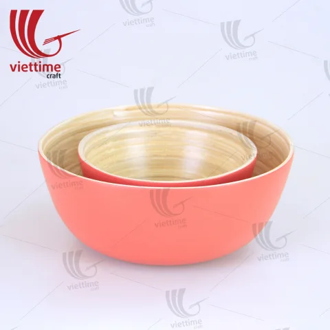 Spun Bamboo Bowl & Utensil Set Wholesale