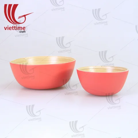 Spun Bamboo Bowl & Utensil Set Wholesale