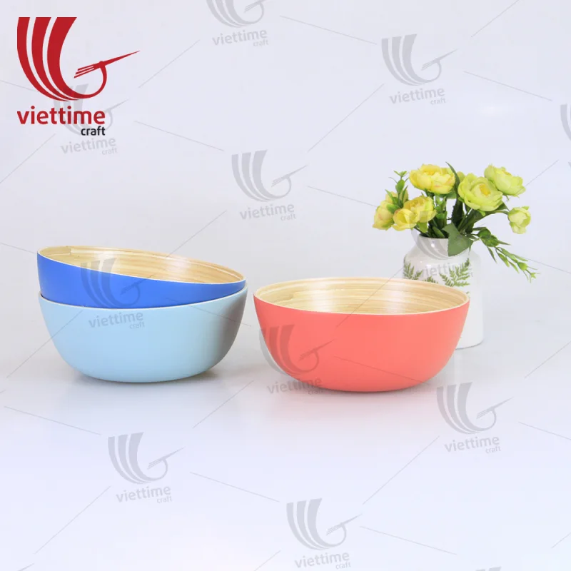 Spun Bamboo Bowls SET 3, Salad Bowl Wholesale