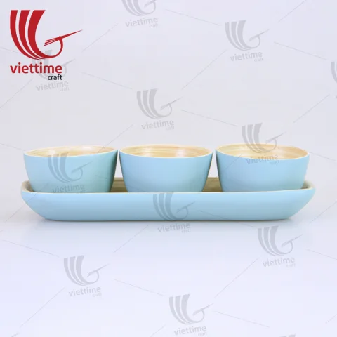 Set Spun Bamboo Bowls & Tray Wholesale
