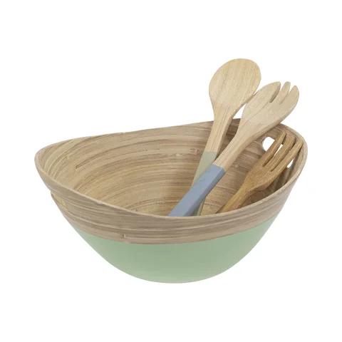 Collection of Bamboo Bowls & Tray, Salad Bowl