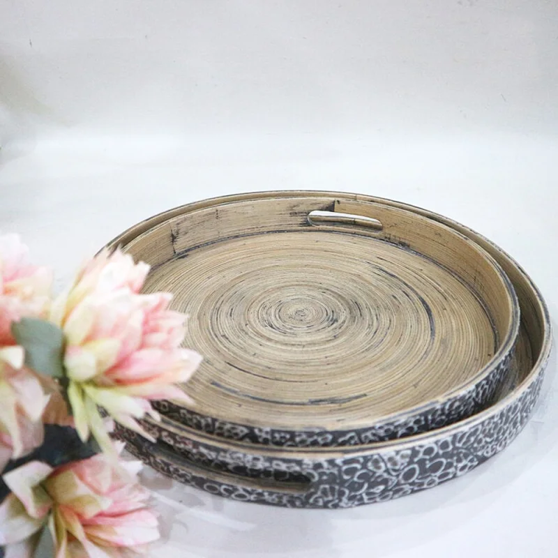 Spun Bamboo Tray Set