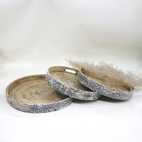 Spun Bamboo Tray Set