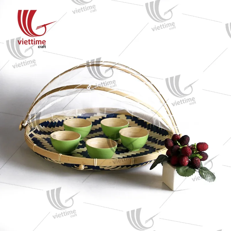 Bamboo Fruit Basket With Net Cover