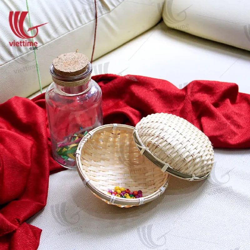 Round Weaving Bamboo Tray Set