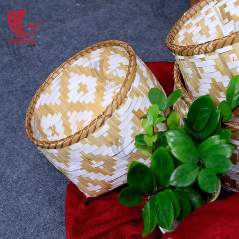 Natural Weaving Bamboo Storage Set Of 3