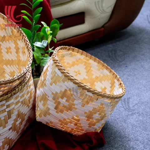 Natural Weaving Bamboo Storage Set Of 3