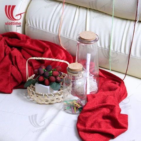 Round Weaving Bamboo Tray With Handle
